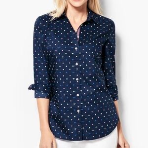 Talbots Multi-Color Clip Dots Button Down Shirt